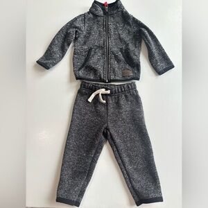 BN8 Carter’s Gray Black Matching Set Full Zip Boy‎ 12M
